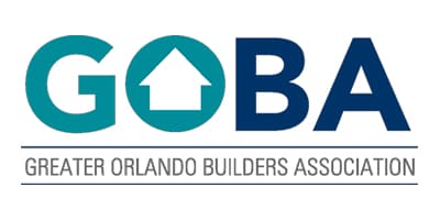 Logo of Orlando Builders Association featuring a house icon.