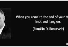 Inspirational quote by Franklin D. Roosevelt on perseverance and hope.