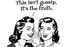 Two women discussing, emphasizing truth over gossip.