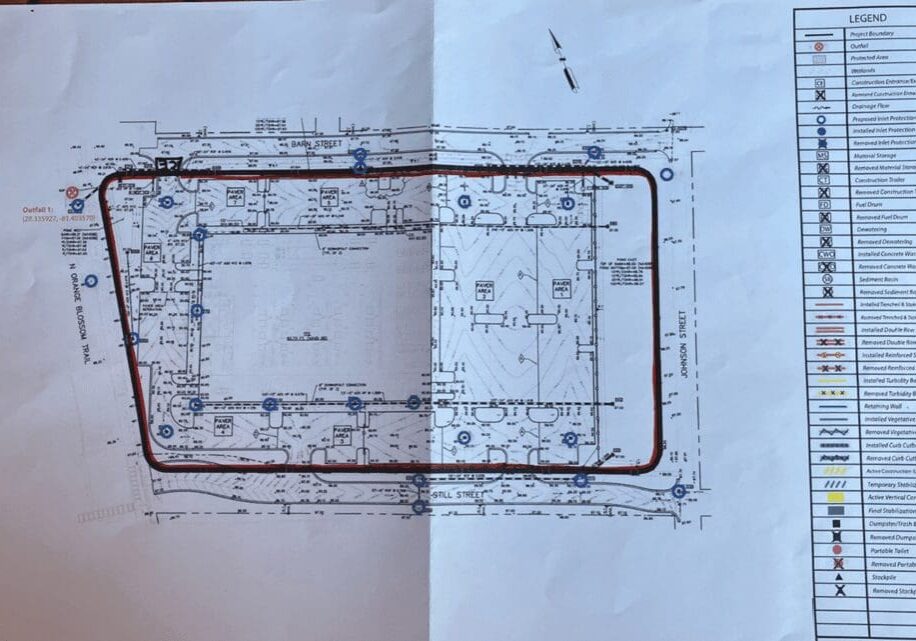 Architectural plan showing detailed layout and measurements for construction.
