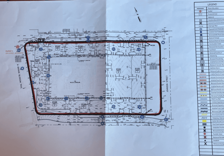 Architectural plan showing detailed layout and measurements for construction.